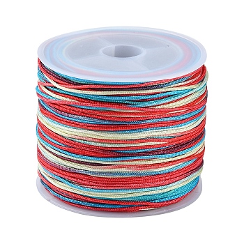 Nylon Thread, Segment Dyed Chinese Knotting Cord, Nylon String for Beading Jewelry Making, Medium Turquoise, 0.8mm, about 54.68 Yards(50m)/Roll