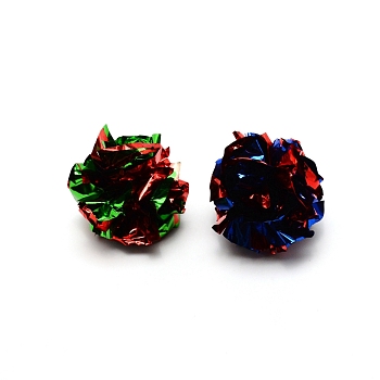 PET Plastic Aluminizing Crinkle Balls, Pet Cat Toys Supplies, Colorful, 55mm