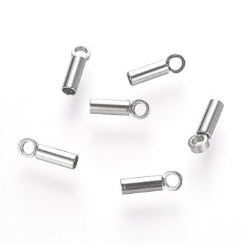 201 Stainless Steel Cord Ends, End Caps, Tube, Stainless Steel Color, 7x2mm, Hole: 1.5mm, Inner Diameter: 1mm