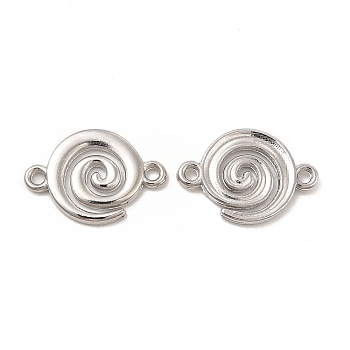 Alloy Connector Charms, Vortex Links, Nickel, Platinum, 21x14.5x2mm, Hole: 1.6mm
