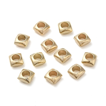 CCB Plastic Beads, Square, Golden, 4x4x2mm, Hole: 2.3mm