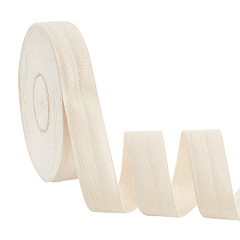 Flat Polycotton Twill Tape Ribbon, Herringbone Ribbon, Cornsilk, 40x0.6mm