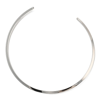 Iron Link Necklace Making, Minimalism Rigid Necklace, Fits for Connector Charm, Platinum, 0.4cm, Hole: 1.5mm, Inner Diameter: 5 inch(12.7cm)