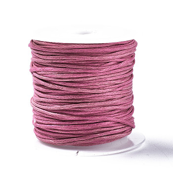 Waxed Cotton Thread Cords, Flamingo, 1mm, about 10.93 yards(10m)/roll