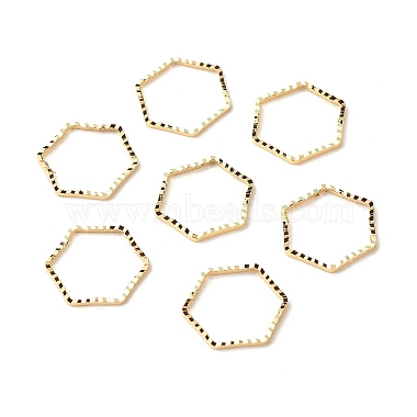 Real 24K Gold Plated Hexagon Brass Linking Rings