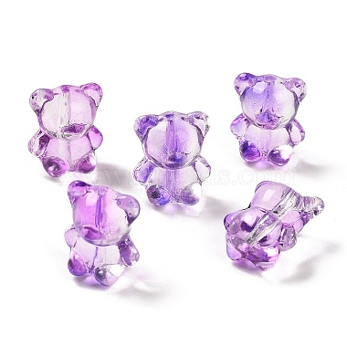 Dark Violet Bear Lampwork Beads