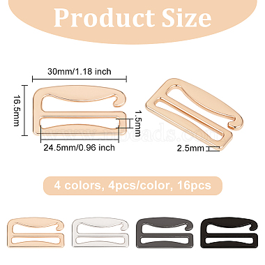 16Pcs 4 Colors Zinc Alloy Underwear Strap Buckles(FIND-OC0003-08C)-2
