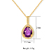 Rhinestone Teardrop Pendant Necklace with Stainless Steel Chains(YL8274)-3