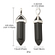 2Pcs Natural Obsidian Double Terminal Pointed Pendants(G-YW0002-04)-5