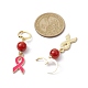 October Breast Cancer Pink Awareness Ribbon Alloy Enamel Leverback Earrings(EJEW-JE05668)-4