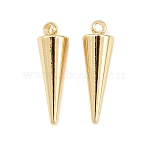 Brass Pendants, Cone Charms, Lead Free & Cadmium Free, Long-Lasting Plated, Rack Plating, Real 18K Gold Plated, 16x5mm, Hole: 1.5mm(KK-Z146-29G)