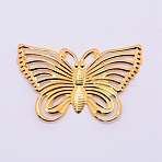 Iron Filigree Joiners Links, Butterfly, Golden, 27x43x2mm(IFIN-WH0052-44)