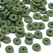 Handmade Polymer Clay Beads, Disc/Flat Round, Heishi Beads, Olive Drab, 6x1mm, Hole: 2mm, about 23500pcs/1000g(CLAY-R067-6.0mm-B43)