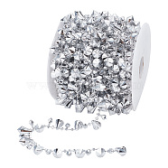 Acrylic Diamond Beaded Trim, Wedding Decoration, Silver, 5/8 inch(15mm), about 10.94 Yards(10m)/Roll(OCOR-WH0067-73B)