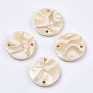 Cellulose Acetate(Resin) Links Connectors, Flat Round, Navajo White, 17.5x2.5mm, Hole: 1.5mm(KY-S158-66A-B04)