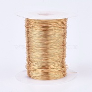 Eco-Friendly Round Copper Wire, Copper Beading Wire for Jewelry Making, Long-Lasting Plated, Real 18K Gold Plated, 22 Gauge, 0.6mm, about 721.78 Feet(220m)/500g(CWIR-K001-01-0.6mm-KCG)