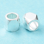 201 Stainless Steel Beads, Cube, Silver, 3x3x3mm, Hole: 2mm(STAS-P327-10S)