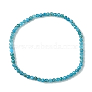 3mm Natural Apatite Faceted Round Beaded Stretch Bracelets for Women, Inner Diameter: 2 inch(5cm)(BJEW-JB10842-03)