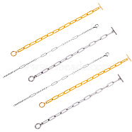 CHGCRAFT Paperclip Chain Bracelets Sets, with Toggle Clasps and Lobster Claw Clasps, Golden & Stainless Steel Color, 6pcs/box(BJEW-CA0001-03)