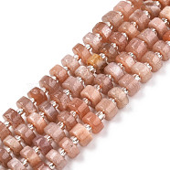 Natural Sunstone Beads Strands, with Seed Beads, Heishi Beads, Flat Round/Disc, 6~6.5x3~3.5mm, Hole: 1mm, about 35~42pcs/strand, 7.09 inch~7.68 inch(18~19.5cm)(G-N327-07L)