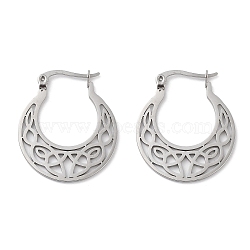 Non-Tarnish 304 Stainless Steel Hoop Earrings, Moon, Stainless Steel Color, 29x25x1mm(EJEW-P271-01P)