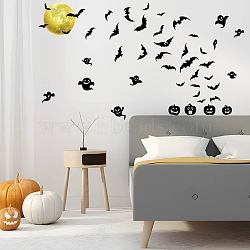 Translucent PVC Self Adhesive Wall Stickers, Waterproof Building Decals for Home Living Room Bedroom Wall Decoration, Bat, 960x300mm, 2 sheets/set(STIC-WH0015-201)