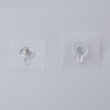 Plastic Hook Hanger, with Self Adhesive Sticker, for Bag Clothes Key Scarf Hanging Holder, Clear, 5.9x5.9x1.15cm