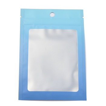 Plastic Zip Lock Bag, Gradient Color Storage Bags, Self Seal Bag, Top Seal, with Window and Hang Hole, Rectangle, Blue, 15x10x0.25cm, Unilateral Thickness: 3.9 Mil(0.1mm), 95~100pcs/bag