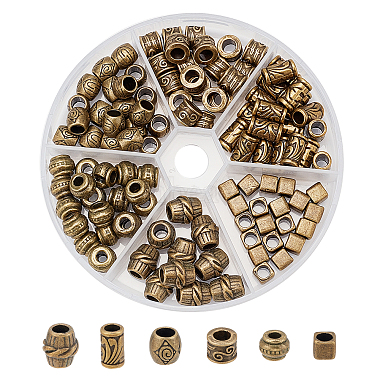 7mm Mixed Shapes Alloy European Beads