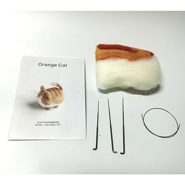 Animal Cat Shape Needle Felting Starter Kit(DOLL-PW0002-065C)-2
