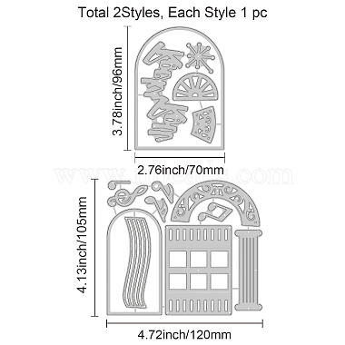 2Pcs 2 Styles Carbon Steel Cutting Dies Stencils(DIY-WH0309-640)-6