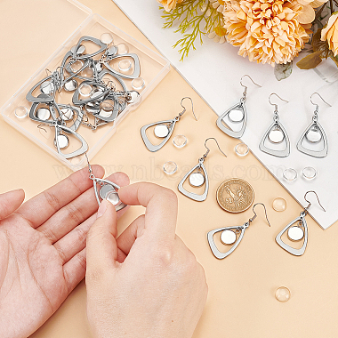 DIY Blank Dome & Teardrop 304 Stainless Steel Dangle Earring Making Kit(EJEW-UN00003)-4