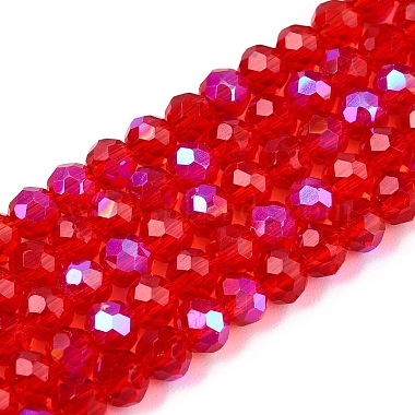 FireBrick Rondelle Glass Beads