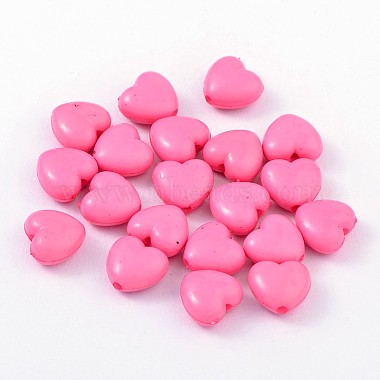 11mm HotPink Heart Acrylic Beads