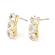 Brass Micro Pave Clear Cubic Zirconia Stud Earring Findings(ZIRC-K087-16G)-1