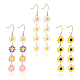 3 Pairs 3 Colors Enamel Daisy Flower Dangle Earrings(EJEW-AN0001-41)-1