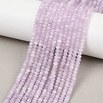 Natural Kunzite Beads Strands, Faceted, Rondelle, Grade AA, 4x2mm, Hole: 0.6mm, about 159pcs/strand, 15.16''(38.5cm)(G-B175-A11-2x4mm)