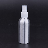 Refillable Aluminum Bottles, Salon Hairdresser Sprayer, Water Spray Bottle, Platinum, White, 14.4x4.5cm, Capacity: 120ml(MRMJ-WH0013-A01-120ml)
