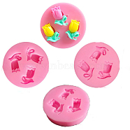 Flower Food Grade Silicone Molds, Fondant Molds, Resin Casting Molds, for DIY Cake, Chocolate, Candy Making, Pink, 46x10mm(SOAP-PW0001-082C)