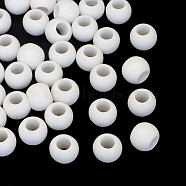 Rondelle Opaque Acrylic Large Hole Beads, White, 12x10mm, Hole: 5.5mm, about 700pcs/500g(SACR-R888-06)