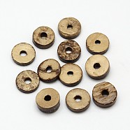 Dyed Donut Coconut Beads, Lemon Chiffon, 12x2~4mm, Hole: 3mm, about 1136pcs/500g(COCB-M001-12mm-07)