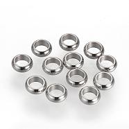 201 Stainless Steel Spacer Beads, Donut, Stainless Steel Color, 4x1.5mm, Hole: 2.5mm(STAS-R071-32)