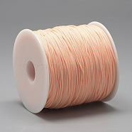 Polyester Cords, Light Salmon, 0.8mm, about 131.23~142.16 yards(120~130m)/roll(OCOR-Q037-32)