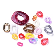 Acrylic Linking Rings, Quick Link Connectors, Mixed Shapes, Mixed Color, 13.5~50.5x9~45.5x3~7mm, Hole: 7.5~23x4~16mm(OACR-XCP0001-03)