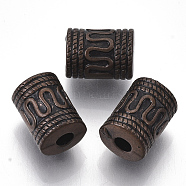 CCB Plastic Beads, Column, Red Copper, 13x10mm, Hole: 3.5mm, about 450pcs/500g(CCB-S160-63R)