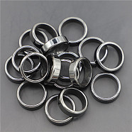 Non-Magnetic Synthetic Hematite Plain Band Ring, Inner Diameter: 20mm(FIND-PW0021-11E)