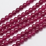 Natural & Dyed Malaysia Jade Bead Strands, Round, Medium Violet Red, 6mm, Hole: 0.8mm, about 64pcs/strand, 15 inch(X-G-A146-6mm-A15)