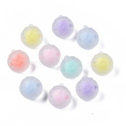 Transparent Acrylic Beads, Frosted, Bead in Bead, Strawberry, Mixed Color, 17x15x16mm, Hole: 3mm, about 200pcs/500g(TACR-S135-019)