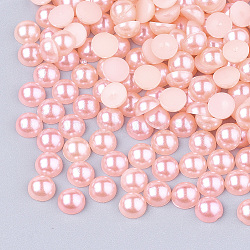 10000pcs ABS Plastic Imitation Pearl Cabochons, Half Round, Pink, 4x2mm(SACR-S738-4mm-Z17)