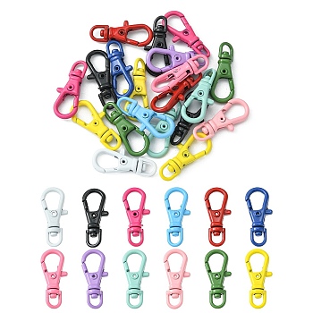 20Pcs Spray Painted Alloy Swivel Clasps, Mixed Color, 23x9x4mm, Hole: 3.5mm